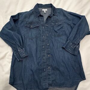 sofia by sofia vergara Dark Blue Denim Button-Down Shirt